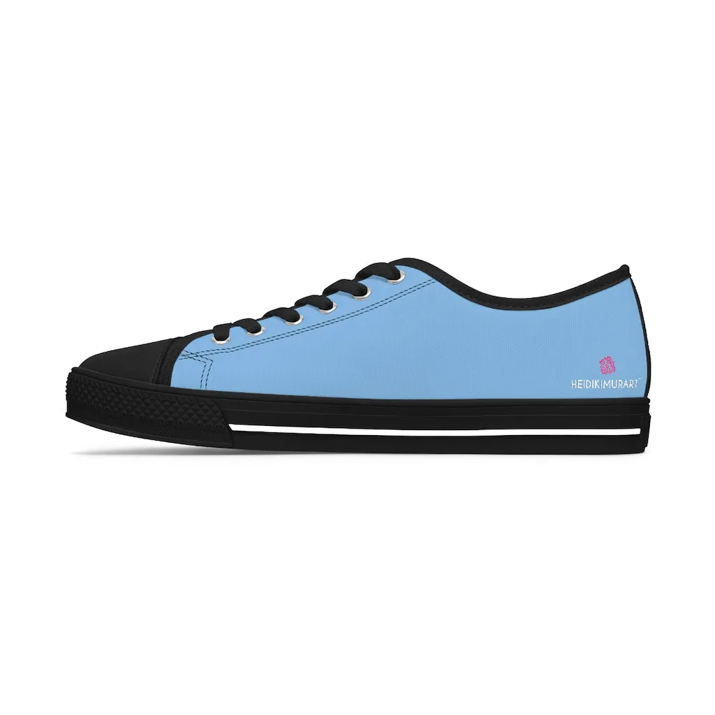 Light Blue Ladies' Sneakers, Solid Color Women's Low Top Sneakers Tennis Shoes (US Size: 5.5-12)