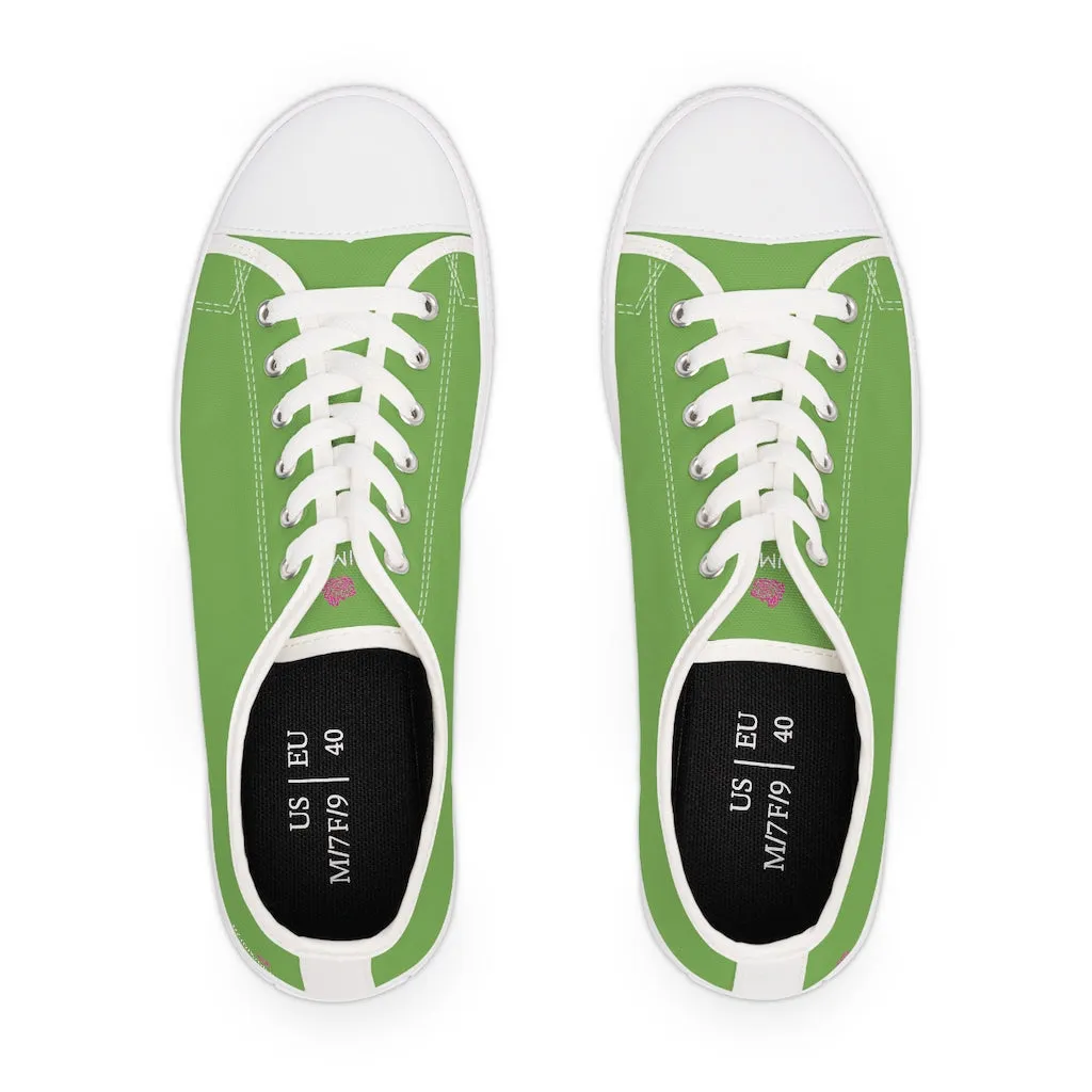 Light Green Best Ladies' Sneakers, Solid Color Women's Low Top Sneakers (US Size: 5.5-12)