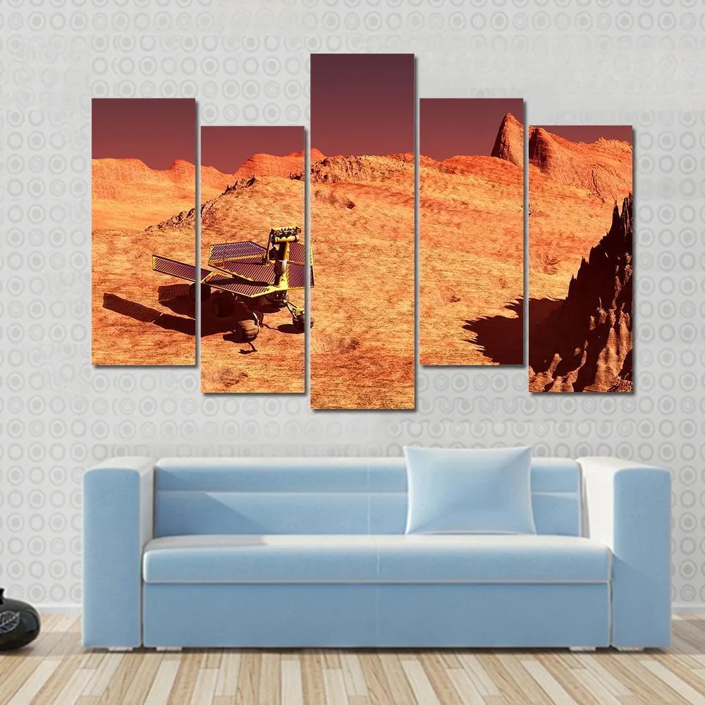 Mars Rover On Mars Canvas Wall Art