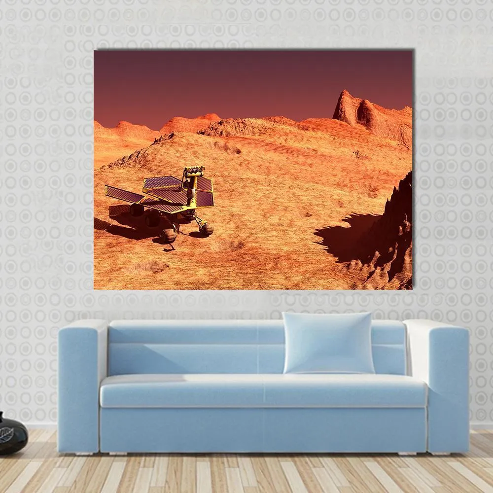 Mars Rover On Mars Canvas Wall Art