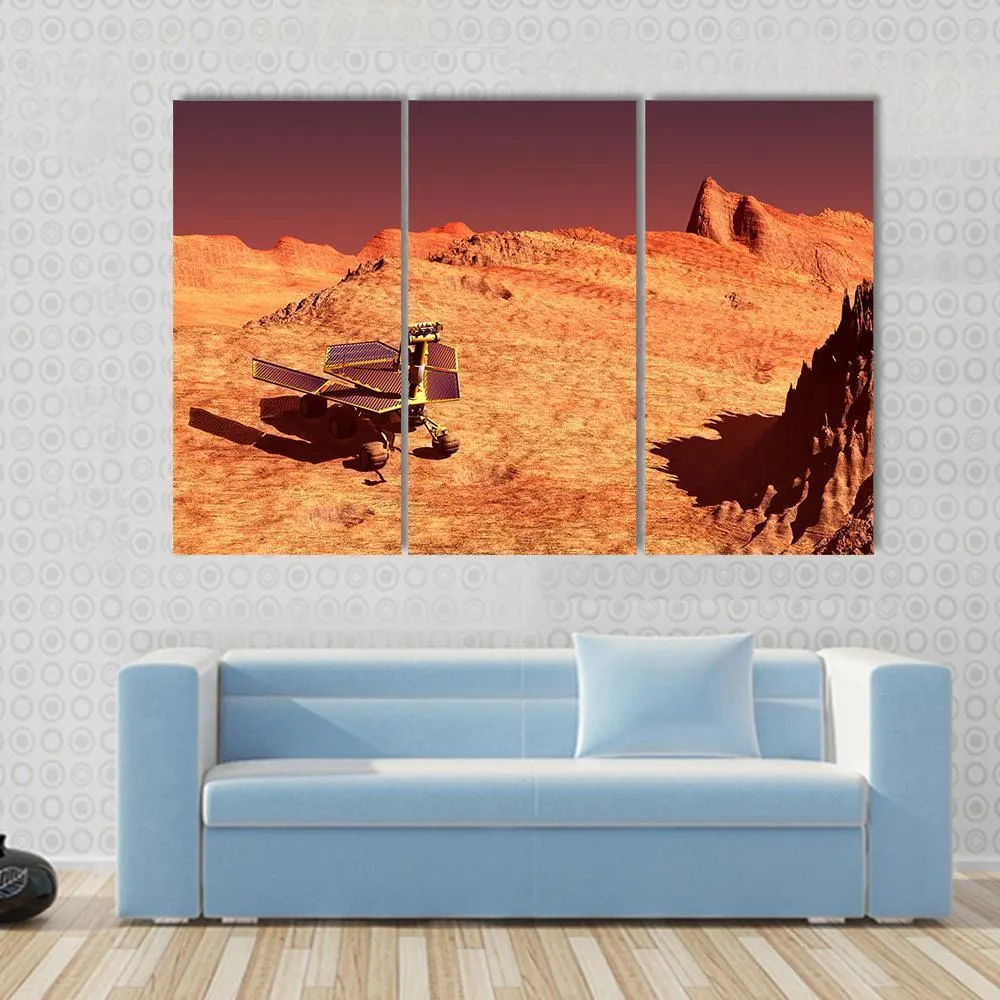 Mars Rover On Mars Canvas Wall Art