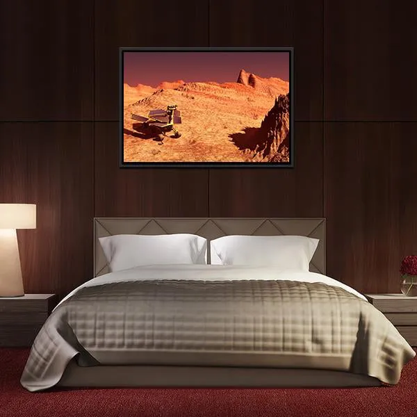 Mars Rover On Mars Canvas Wall Art