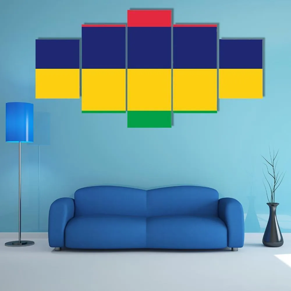 Mauritius Flag Canvas Wall Art