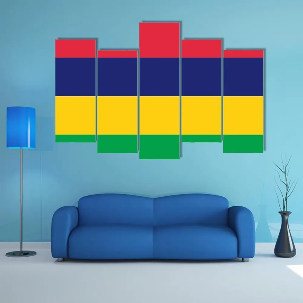 Mauritius Flag Canvas Wall Art