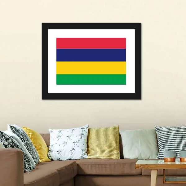 Mauritius Flag Canvas Wall Art