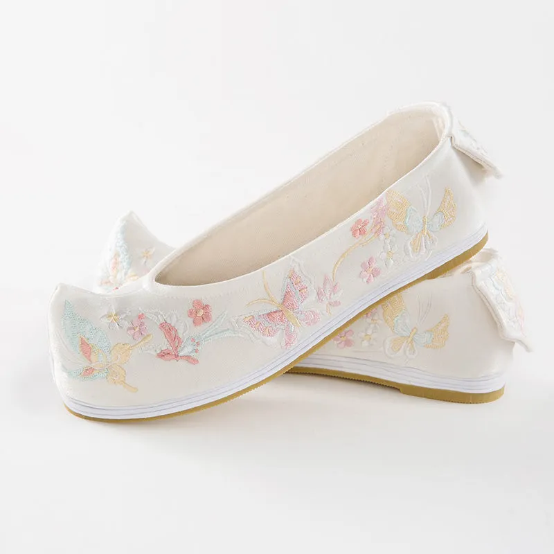 "Butterfly" Embroidered Flat & Heels Hanfu Shoes