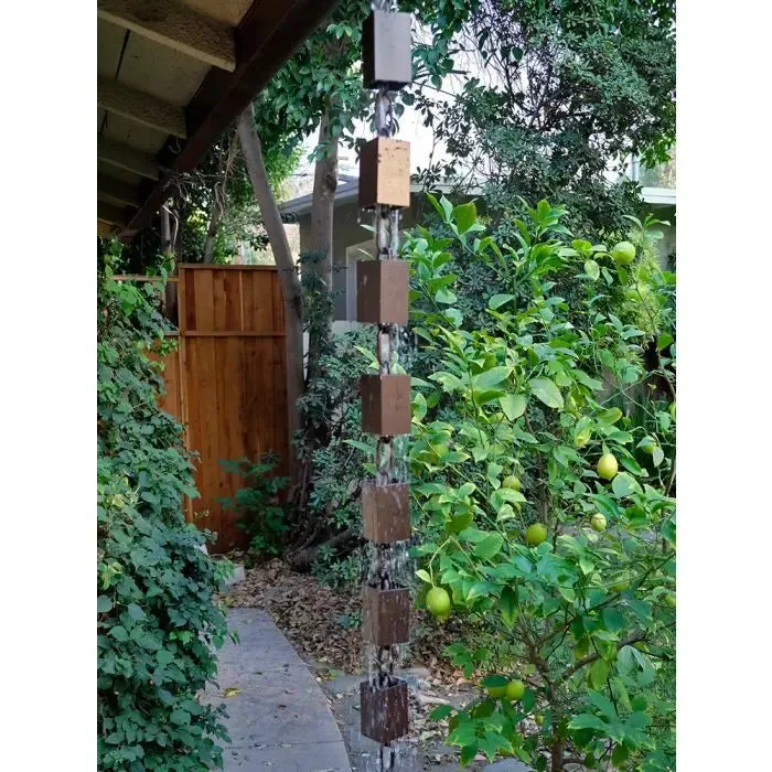 Rain Chain Kenchiku Square Cups- Bronze